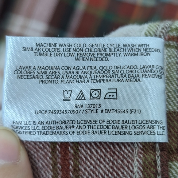 Eddie Bauer Brushed Cotton Plaid Button Down Shacket Jacket Flannel Sz XXL - Picture 10 of 16